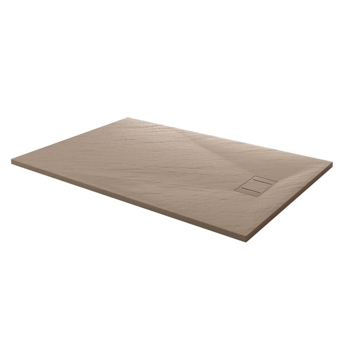 Piatto doccia slim rettangolare 90x140 h 2.6 cm tortora effetto pie