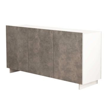 Credenza di colore Bianco e Grigio effetto cemento mod. Carlile