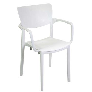 Sedia con braccioli in Polietilene Bianco 54x53 cm 84 cm mod. Dalma