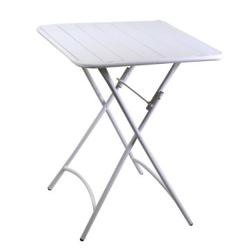 Tavolo pieghevole in Metallo Bianco 80x80 cm 72 cm mod. Rovigo