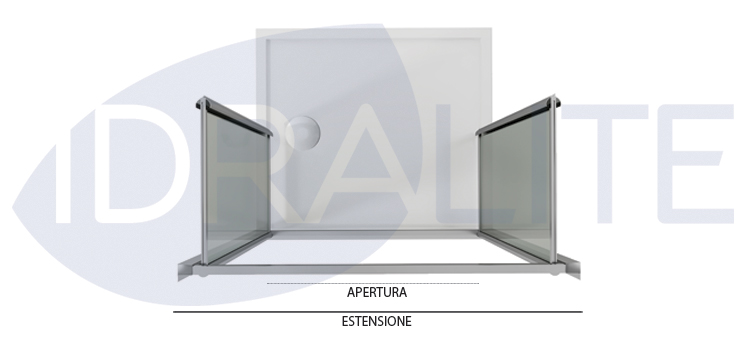 Porta Doccia 80CM H198 Cristallo Stampato C Apertura Saloon con Doppia Anta  Battente mod. West